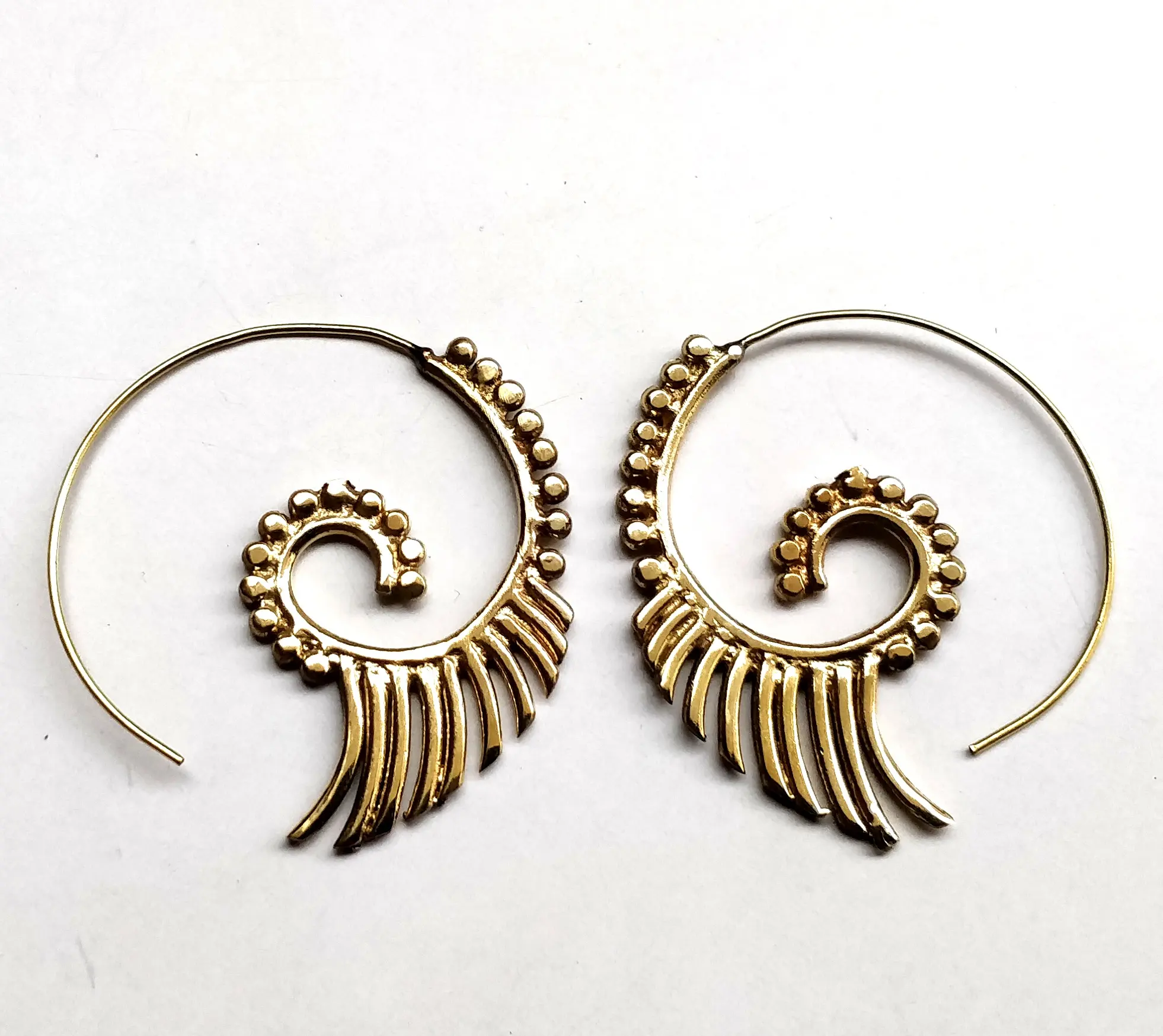 Vintage Tribal Ethnic Mandala Earrings for Women Antique Gold Silver Color Geometric Spiral Indian Jewelry