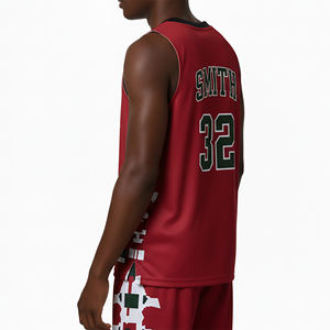 Camiseta de Baloncesto sin Mangas para Hombre, Personalizada, de Secado Rápido y Transpirable, Precio al por Mayor, Fabricada en Poliéster - Product Image 5