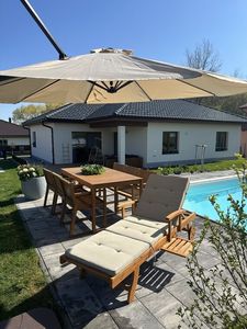 Alena Made of Solid Teak Wood Reclining Sun Lounger with Taupe Cushion for Outdoor - Product Image 6