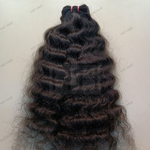 ผมแท้จากอินเดีย เกรด 12A แบบ Remy ไม่ผ่านการแปรรูป 100% เรียงเกล็ดผม  แบบดิบ  ถักเย็บสองชั้น  ขายส่งเป็นมัด สำหรับต่อผม - Product Image 3