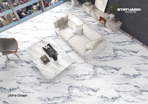 Annexy กระเบื้องพอร์ซเลนมันวาวสีขาวมันวาวขนาด600x1200มม. ส่งออกคุณภาพสำเนียงต้านเชื้อแบคทีเรียบนผนังและพื้นสำหรับห้องพัก - Product Image 4