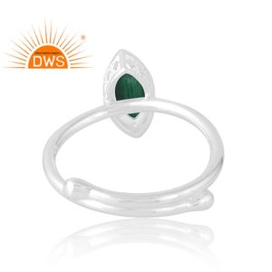 Meilleure vente 925 argent Sterling malachite naturelle bague de pierres précieuses bijoux personnalisés pour les femmes cadeau pour elle - Product Image 2