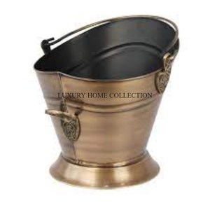 Elegant farmhouse-style metal charcoal <b>bucket</b> with distressed finished ideal for outdoor grilling and <b>fire</b> pit maintenance - Product Image 5