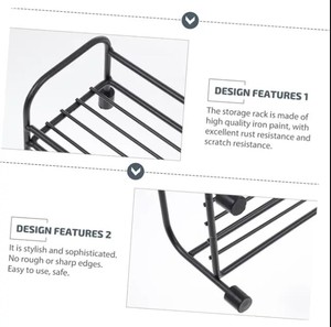 Étagère de cuisine multifonctionnelle avec support d'assaisonnement en fil métallique Support de rangement supplémentaire pour évier Organiser les épices Accessoires également pour le jardin - Product Image 4