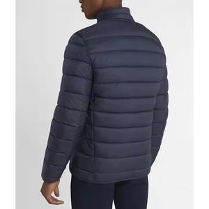 Chaqueta acolchada con cuello levantado de estilo callejero para hombre con patrón personalizado OEM con cremallera, lona Lisa negra para invierno y otoño, tarifa baja - Product Image 3
