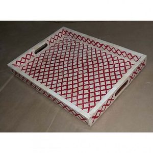 ถาดเสิร์ฟอาหารแบบฝังทำมือถาดเสิร์ฟหรูหราถาดรองกระดูกสำหรับใส่ในรอมฎอนอาหารเช้าอาหารผลไม้ชากาแฟ - Product Image 5