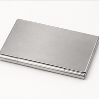 Porte-cartes de visite minimaliste en acier inoxydable avec clip pour cartes de crédit et passeport - Product Image 6