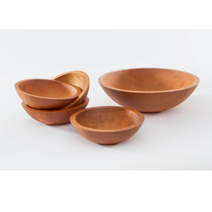 Eco-Friendly Acacia Wood Salad Bowl, Exquisite Round Wooden Bowls for Serving Food Pasta Salad Cereal <b>Dinnerware</b> From Vietnam - Product Image 2
