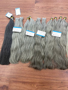 Cheveux Gris Raides Naturels Cheveux Bruts Vietnamiens Cuticules Alignés Trame de Génie Vente en Gros Tissage de Cheveux Direct Usine - Product Image 6