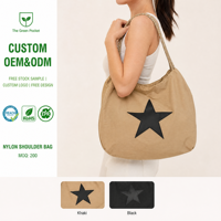 Tas Selempang Nylon Kapasitas Besar Ringan Model Terbuka untuk Bepergian Belanja Perjalanan Custom OEM ODM Grosir