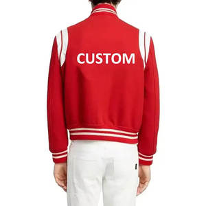 Chaqueta universitaria de alta calidad de fabricante OEM, chaquetas universitarias personalizadas con mangas de cuero, demanda de los clientes, ropa para hombre - Product Image 2