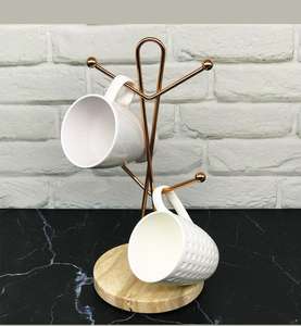 Stylish Iron Mug Holder Rack For Coffee Station Organization Providing Strong Support For Mugs And Decorative Appeal - Product Image 2