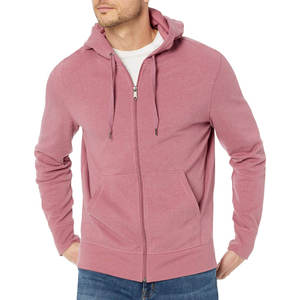 Logo personnalisé sweat à capuche zippé thermique français éponge broderie respirant uni recadrée coton mélangé basiques pour l'hiver teint - Product Image 1