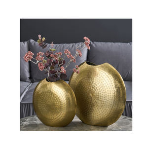 Floreros dorados de aluminio para mesas de boda, floreros de trompeta dorados, diseño elegante, 2022 - Product Image 1