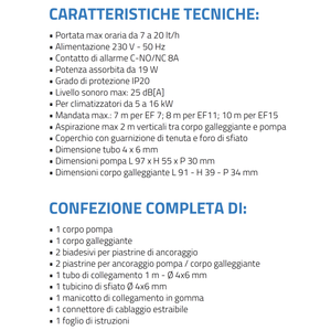 Pompa di Scarico Condensa per Mini Climatizzatore Tecnosystemi Group EF7 7 Lt Easy Flow - Componente Essenziale per Climatizzatori - Product Image 2