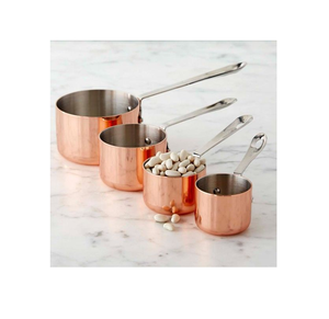Taza medidora de cobre Venta caliente Taza medidora Diseño martillado 4 piezas con la mejor calidad Precio más bajo - Product Image 4