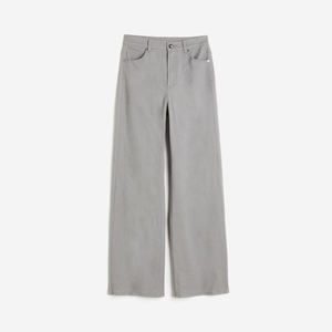 กางเกงผ้ายีนส์ขากว้างเอวสูงทรงหลวมเข็มขัดแฟชั่นสีพื้น - Product Image 3