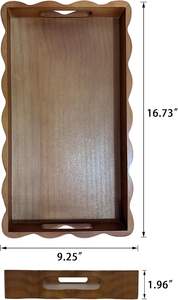 Bandeja de madera, bandeja de madera de mango, bandeja de servir mediana, bandeja rústica, bandeja decorativa, bandeja para café, bandeja para desayuno, decoración de casa de campo - Product Image 6