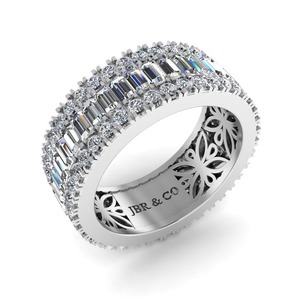 Baguette personnalisée et pavé de diamants ronds Ensemble alliance pour femmes Mode de luxe au prix de gros - Product Image 5