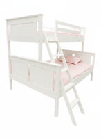 Modernes Design Massivholz Etagenbett in Twin-Full-Größe Hochwertige Weiße Schlafzimmermöbel P.D.T Stapelbar Vietnam 1 Jahr Garantie