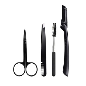 Kit de toilettage de sourcils personnalisé de haute qualité ciseaux à sourcils en acier inoxydable et pince à cils avec pointe inclinée - Product Image 4