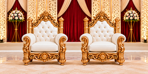 Ensemble de canapés en bois style Bollywood royal pour mariés, canapés de mariage style roi et reine pour réception, canapé de mariage élégant pour les États-Unis - Product Image 3