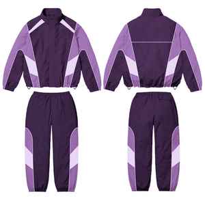 Oem Custom Logo Printed Woven Softshell Spandex/Polyester Winter Windbreaker Jacket and <b>Pant</b> Two-Piece Set Men Tracksuit - Product Image 1