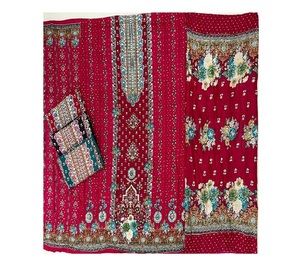 ชุดสูทผ้าฝ้ายและเครื่องแต่งกายบูติกสำหรับผู้หญิงผ้าฝ้ายพิมพ์ลายชาติพันธุ์ที่อุดมไปด้วยลายดอกไม้และขอบ - Product Image 1