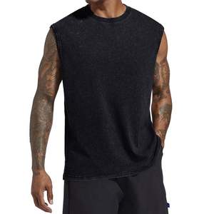 Débardeur grande taille imprimé personnalisé avec lavage à l'acide avec trou de bras surdimensionné débardeurs pour hommes - Product Image 1