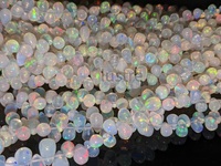 Collier de perles d'opale de feu éthiopienne de haute qualité, taille brillante, pierres précieuses naturelles lisses, cadeaux de bijoux, fabrication de bijoux DIY, 16