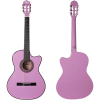 4/4 Purple Cutaway Classical Guitar Full Set with Adjustable Truss Rod, Guitar Stand, Bag & Capo | Midex CG-395PU