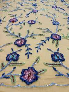 Luxury Eco-Friendly <b>Beaded</b> Flower Embroidery Lace <b>Fabric</b> for Bridal & Couture Dresses - Product Image 6