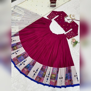 ชุดเลเฮนกาโชลีงานหนักสำหรับผู้หญิง งานแต่งงาน พิมพ์ลายดิจิทัล ผ้าเรยอน ชุดงานเลี้ยงอินเดีย ชุดเจ้าสาว สินค้ามาใหม่ - Product Image 6