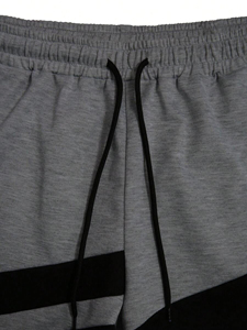 OEM/ODM Venta caliente 100% algodón French Terry Contraste Cordón Color Block pantalones cortos para hombres Custom Screen Printed Logo Shorts - Product Image 5