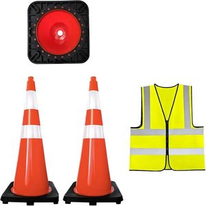 Bền xây dựng trang web giao thông hình nón với dấu hiệu phản chiếu cơ sở cao su và vật liệu nhựa cho an toàn giao thông - Product Image 1