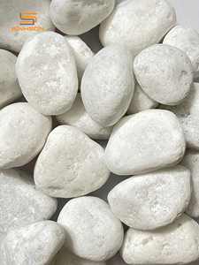 El mejor precio, piedra de grava triturada pulida de alta calidad, Guijarro de paisaje blanco nieve Natural para Villa, parque de baño - Product Image 6