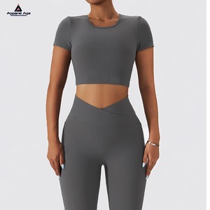 Vente chaude 2025 doux vêtements actifs Yoga ensemble vêtements de sport deux pièces Yoga costume Gym Fitness Yoga ensembles pour les femmes - Product Image 4