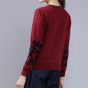 เสื้อสเวตเชิ้ตคอกลมโอเวอร์ไซส์สำหรับผู้หญิง ดีไซน์ใหม่ สำหรับฤดูหนาว สีพื้น ผลิตจากผ้าโพลีเอสเตอร์/คอตตอนผสม สวมใส่สบายๆ - Product Image 6