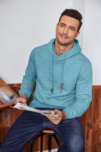 Pull à capuche uni personnalisé en coton 400 GSM sweat-shirt en polaire lourd pour hommes à manches longues tenue décontracté - Product Image 3