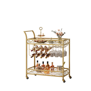 Mesa de comedor de metal y vidrio, muebles de restaurante de hotel, cocina de metal de lujo, comida, té, café, servicio de Bar, carrito - Product Image 4