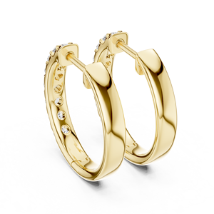 Custom 18K Yellow <b>Gold</b> Lab Grown Diamond <b>Huggie</b> Hoop Earrings Round Pave Diamond Hoop Earrings Bridal Jewelry OEM ODM Factory - Product Image 5
