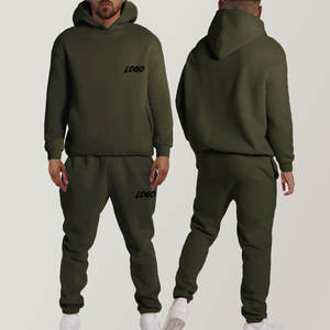 Nouveau modèle Ensemble de jogging 2 pièces pour homme Pantalon de survêtement évasé et survêtement à capuche pour l'hiver en coton mélangé Hoodies pour homme - Product Image 2