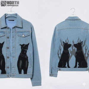 2025 haute qualité sur mesure nouveautés Rivets en détresse Denim vestes mode noir hommes Jean veste hommes vestes d'hiver - Product Image 5