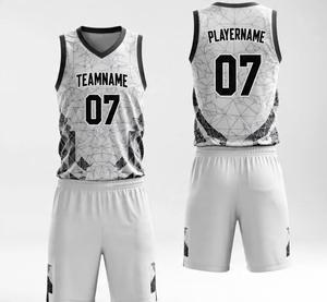 Ensemble d'uniformes de basket-ball personnalisables avec logo d'équipe, respirants, 100 % polyester, vêtements de sport pour extérieur, pour hommes - Product Image 3