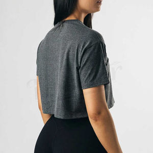 Latest Style <b>Women's</b> <b>Crop</b> <b>Top</b> T-Shirt <b>white</b> Gray Color Printed Cotton Polyester Wholesale Rate <b>Crop</b> <b>Top</b> - Product Image 6