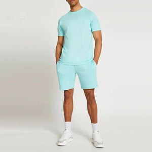 Chándal deportivo informal de Hip Hop de verano para hombre, Camiseta con estampado 3D liso, conjunto corto de estilo deportivo Atlético - Product Image 2