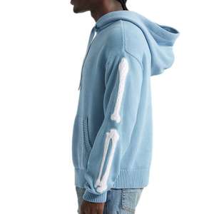Sweat-shirts et pulls personnalisés pour hommes en coton lourd 100 %, brodés, style décontracté d'hiver, tricotés avec col à capuche - Product Image 4