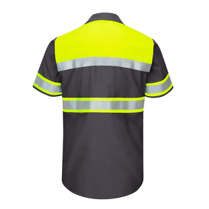 Wholesale Men's Reflective Windproof Polyester Shirt ANSI/ISEA 107 Certified High Visibility Workwear Breathable Quick Dry - Product Image 3