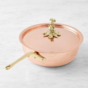 Plat de service en cuivre artisanal, pot de service avec un look royal, adapté à une présentation haut de gamme et à une expérience culinaire exclusive - Product Image 3