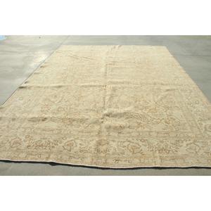 พรมวินเทจขนาด 7.8x12.8 ฟุต พรมตุรกีขนาดใหญ่ พรมขนสัตว์ลายพรางสีเบจ - Product Image 1